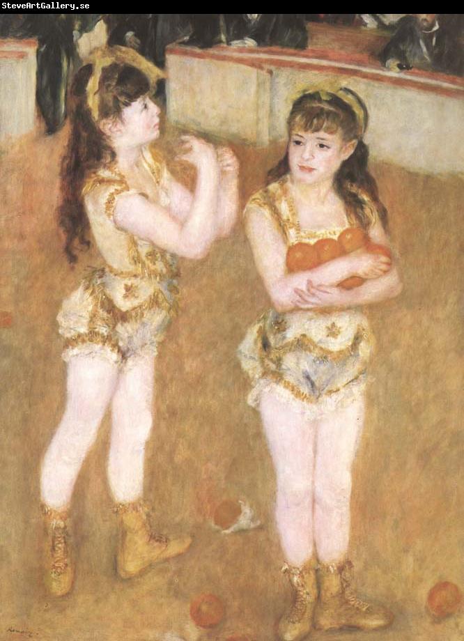 Pierre-Auguste Renoir Tva sma cirkusflickor